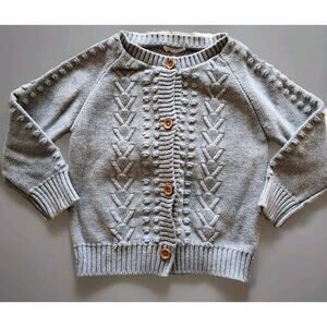 Jamie‎ Kay 3T Gray Laurel Knit Sweater Unisex Fall Winter - D4